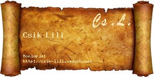 Csik Lili névjegykártya